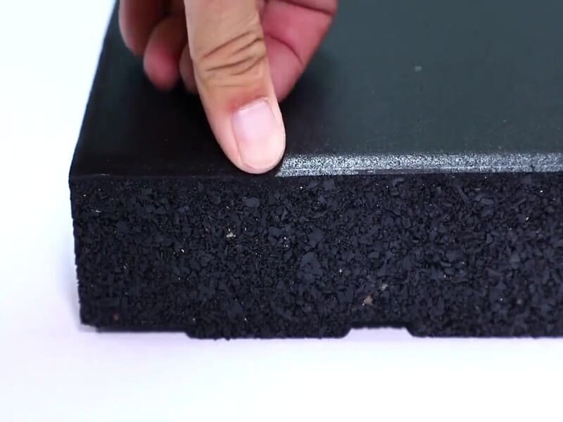 zones d'épaisseur des revêtements de sol en caoutchouc